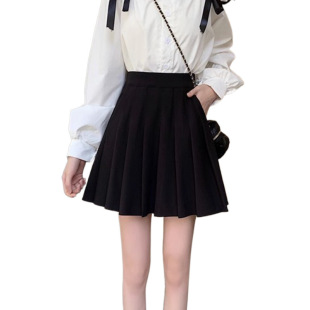 [Shop selling] elastic waist pleated skirt pocket skirt women's autumn and winter new Korean style versatile high waist slim