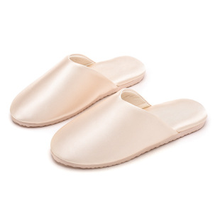 Temperament Baotou Satin Slippers for Men and Women Spring and Autumn Home Indoor PVC Bottom Non-slip Four-season Slippers
