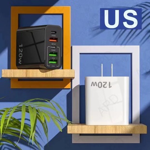 3USB + двойное TYPE-C многопортовое зарядное устройство для мобильных телефонов QC3.0 + многопортовая зарядная головка PD для путешествий в США, Европе и Великобритании