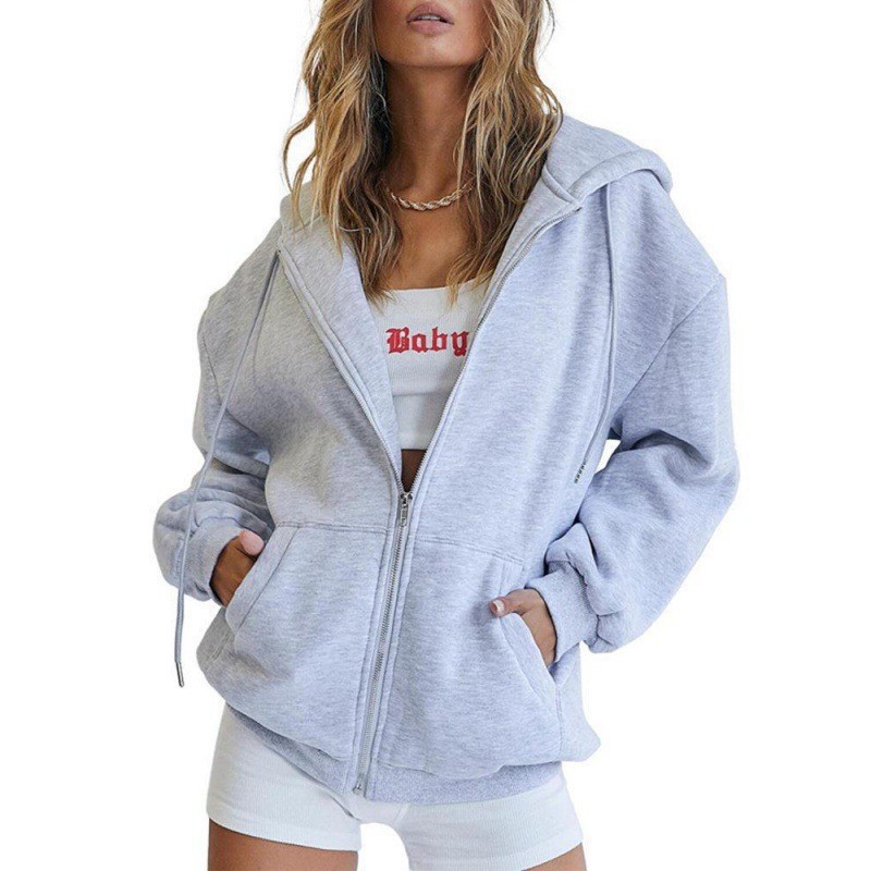 Trendy Queen Women Half Zip Cropped Hoodies POTETI Womens