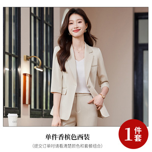 2025 New Fashion Suit suit Women's High-end Temperament Women's Thin Small Suit Business Wear Work Clothes Summer