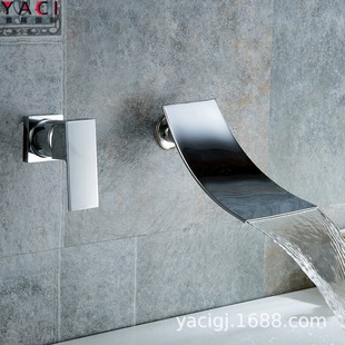 Factory supply cross-border style concealed wall faucet copper waterfall faucet copper basin wall faucet