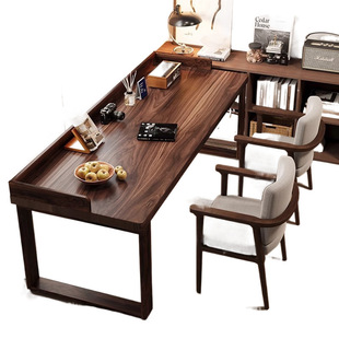 Mt Nordic Study High-end South American Walnut Desk Solid Wood Long Home Student Study Table Double Desk