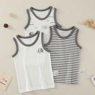 [wholesale specials] children's cotton vest boy sweat-absorbent breathable bottoming shirt baby thin sleeveless T-shirt