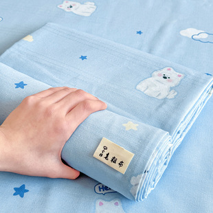 Cotton Old Coarse Cloth Bed Sheet Single Piece 100 Cotton Linen Summer Thickened Student Bedding Three-Piece Set Single Double