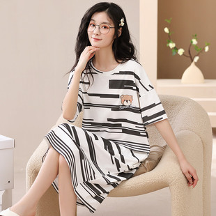 A generation of new summer cotton nightgown women's short sleeve casual girls students small sexy pajamas can be worn