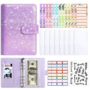 Cross-border A6 Laser Loose-leaf Notebook Saving Budget Bookkeeping Creative Couple Challenge Cash Savings Bookkeeping