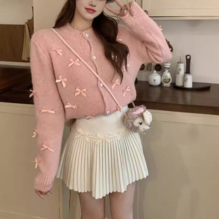 Knitted Cardigan Women's Autum New Design Niche French Style Heavy Industry Soft Waxy Loose Outwear Women's Sweater