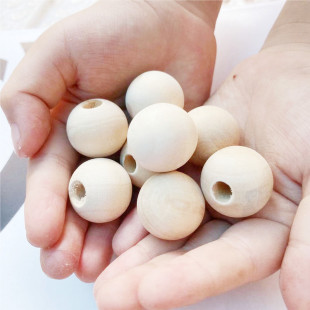 Factory wholesale wooden crafts lotus 20MM round beads half hole wooden beads not through hole beads DIY accessories