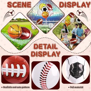 29 Pieces Sports Theme Balloon Decoration Baseball Basketball Football Football Aluminum Film Balloon Birthday Party Decoration