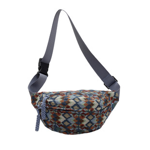 New Ethnic Style Lingge Women's Chest Bag Lightweight All-match Sports Waist Bag Fashionable Popular Large Capacity Crossbody Bag