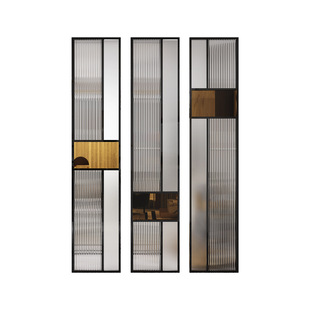 Nordic Simple Iron Screen Post-modern Light Luxury Stainless Steel Changhong Glass Partition Hotel Entrance Decoration