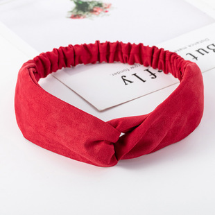 Korean-style European and American-style Knitted Cross Headband Face Wash Hair Band Solid Color Elastic Hair Band Yoga Sports Hair Band Headband Women