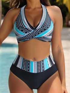 2025 cross-border Amazon new fashion wave point ladies split swimsuit holiday European and American style sexy bikini