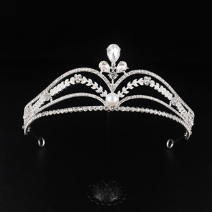 Crown Tiara Bride Rhinestone Crown Wedding Yarn Ceremony Costume Eighteen Years Old Adult Ceremony Birthday Princess Hair Accessories Children