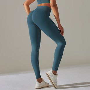 Cross-border Europe and the United States Seamless Quick-drying Breathable Yoga Pants Women's High Waist Belly-lifting Hip Sports Fitness Pants Leggings New Products