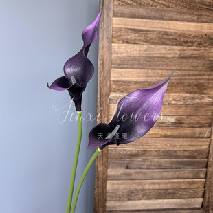 Simulated Flower Single Branch Eva Calla Lily Wedding Home Flower Arrangement Hotel Living Room Floor-Standing Landscaping Decoration Artificial Flower Direct Sales