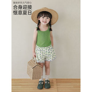 Girls' Vest Summer 24 Korean Knitted Camisole Baby Fashion Clothes Children's Thin Top