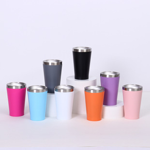 Cross-border vacuum stainless steel spray plastic car cup double-layer vacuum portable car thermos cup accompanying coffee cup wholesale