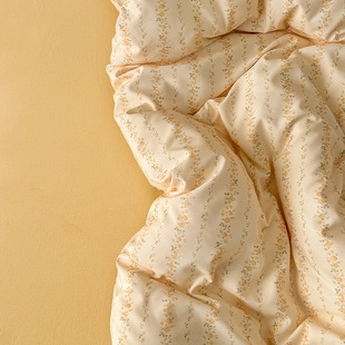 Cross-border small fresh autumn and winter thick knitted cotton four-piece printed bed sheet quilt cover three-piece wholesale