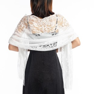 Explosive Classic Leaky Lace Scarf Bride Bridesmaid Evening Dress Shawl Wedding Dress Prom Shawl Women