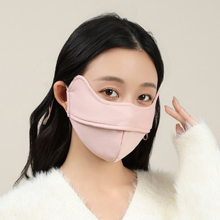 Summer sunscreen mask women's high-value nylon 5D eye angle UPF100 anti-ultraviolet breathable ice silk mask