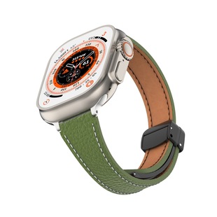 Применимо для Apple iwatch кожаный ремешок с магнитной пряжкой Litchi кожаный ремешок с небольшой талией из кожи ultra/SE