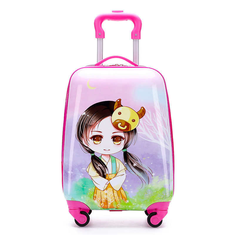 Printed Kidsren's Trolley Suitcase Gift Box Boarding 16 Inches 18 Inches 19 Square Travel Kidsren's Suitcase Manufacturer Wholesale
