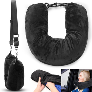 Cross-border Fillable Travel Neck Pillowcase Storage Bag Portable Aircraft Headrest Filled Clothing U-shaped Pillow