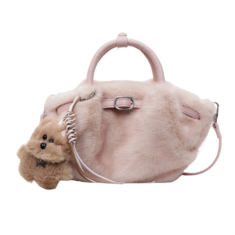 2025 New Fashionable and Versatile Plush Handbag/Tote Bag for Women, High-End Shoulder/Crossbody Bag, Chic Bucket Bag