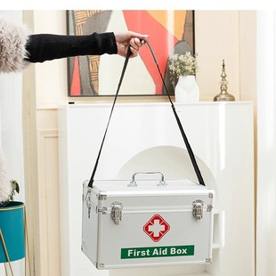 Household Medicine Box Large Capacity Family Storage Box Home Visit First Aid Box Emergency Complete Aluminum Alloy Medicine Box