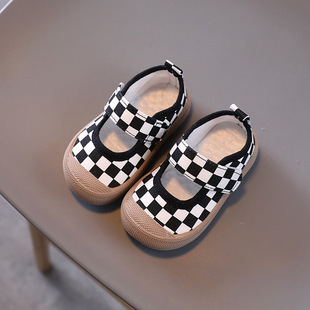 Baby's Soft-soled Toddler Shoes 23 Spring and Autumn Baby's Breathable Canvas Shoes Girls' Cloth Shoes Men's and Children's Non-slip Square Mouth Free Shipping