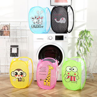 Cartoon Foldableing Large Dirty Clothes Basket Storage Basket Storage Bucket Cartoon Small Animal Grids Storage Basket