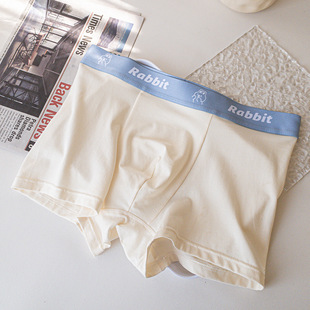 23 Years New Men's Underwear Mid-Waist Cartoon Rabbit Modal Cotton Boxers Printed Boxer Bottoms Breathable