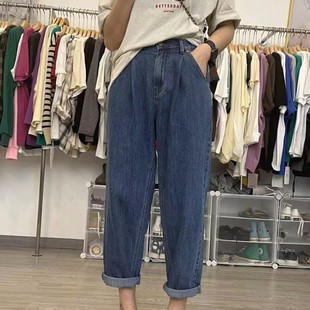 2024 New Black Jeans Women's High Waist Loose Slim Ins Hot Hot Hot Style Wide Leg Pants