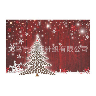 Amazon temu explosions red festive Christmas placemat 30*45cm linen cross-border table mat anti-fouling