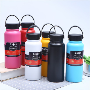 Customized factory direct supply stainless steel kettle large capacity thermos cross-border outdoor travel water cup can be fixed logo