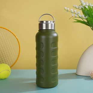 Tiktok new small mouth bottle 304 stainless steel vacuum cup outdoor sports portable water bottle with handle water Cup wholesale
