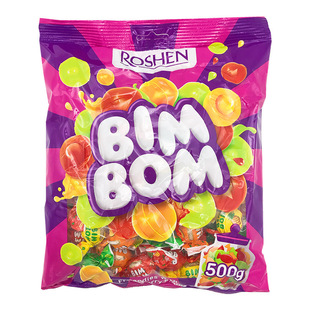 Russian Imported Roshen Fruit Hard Candy Juice Sandwich Table Tennis Candy Wedding Candy Wedding Bulk 500g