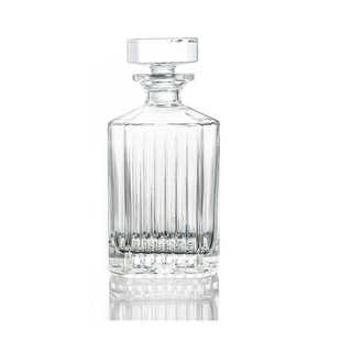 Factory Wholesale Vertical Stripesd Lead-free Crystal Glass Whiskey Wine Bottle Set Foreign Wine Glass Wine Set