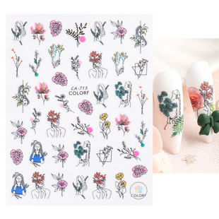 Cross-border new nail stickers ins cute cartoon happy puppy Chai dog cute pet paw 3D nail stickers wholesale
