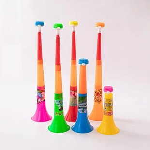 Wholesale Three-section Large Thickeneded Plastic Telescopic Trumpet Educational Kidsren's Musical Instrument Cheering Props Floor Push Toys