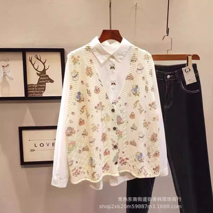 Early Autumn New Korean-style Cute Cartoon Printed Knitted Vest Fashionable Versatile College V-neck Loose Vest