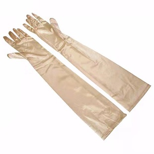 Wholesale cross-border clothing gloves lengthened elbow spandex satin multi-color bridal wedding dress performance sexy hand sleeve