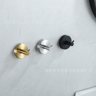 Cross-border stainless steel suction cup hook non-perforated hook kitchen bathroom vacuum suction cup clothes hook towel hook