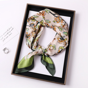 70 Korean Style Decorative Scarf Silk Scarf Square Scarf Women's Retro High-grade Satin Square Scarf Neck Professional Shawl Thin Scarf