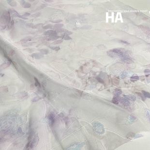 Tie-Dye Digital Printed Fabric Colorful Jacquard Chiffon Vintage Printed Cloth Lolita Women's Jacquard Fabric