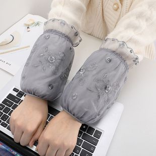 New Style Short Lace Sleeve Anti-fouling Sleeve Women's Autumn and Winter Foreign Style Work Anti-dirty Sleeve Down Jacket Sleeve