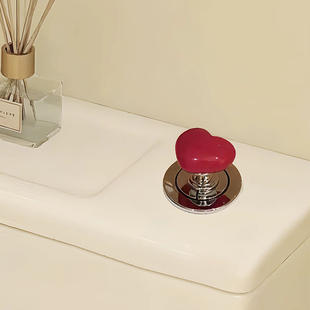 Color Love Toilet Press Universal Heart-shaped Toilet Button Toilet Button Nail Art Toilet Flush Artifact