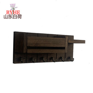Wall-mounted Wall Storage Rack Wall Decoration Pendant Wooden Storage Rack Home Wall Wooden Mail Key Rack